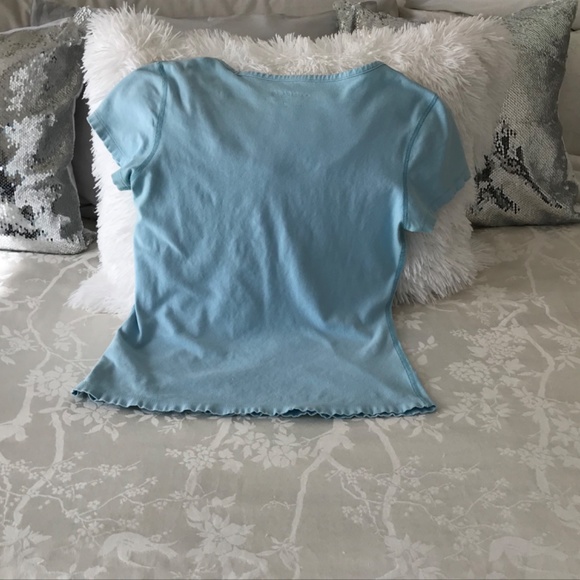 Ellen Tracy Women’s Baby Blue Short Sleeve Scoop Neck T-Shirt - Picture 7 of 7